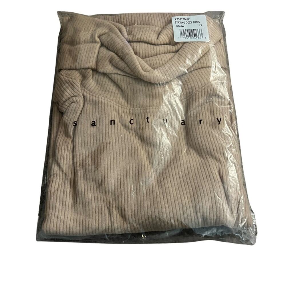Sanctuary Staying Cozy Cowl Neck Tunic- Cashew Size 1X - Picture 2 of 2